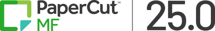 PaperCut MF logo with 25.0